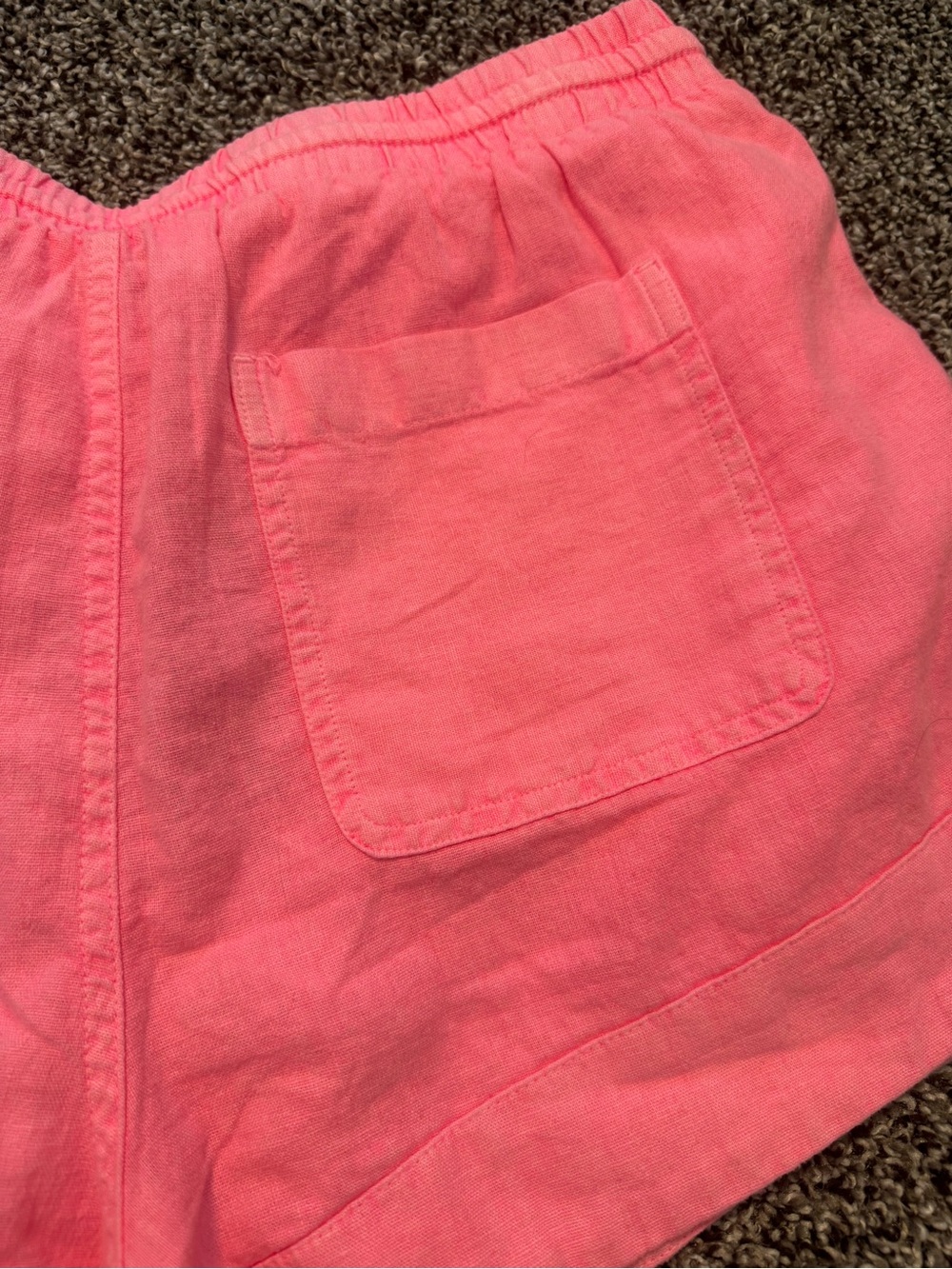 Women's Hot Pink Drawstring Linen-Blend Shorts NWT - Picture 5 of 6